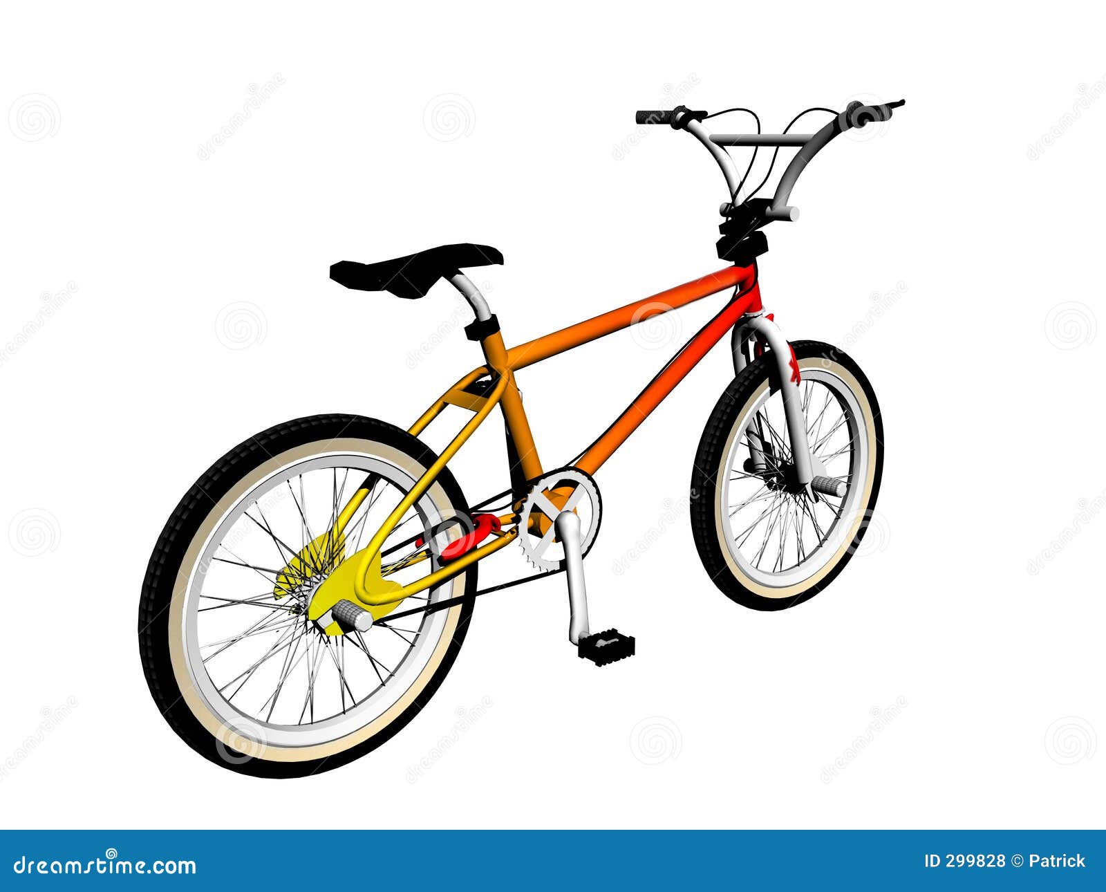 Bicicletta di Mbx sopra bianco. La bicicletta di Mbx sopra bianco, 3d rende l'illustrazione. La bicicletta di svago per gli sport, la concorrenza e la prodezza funzionano.