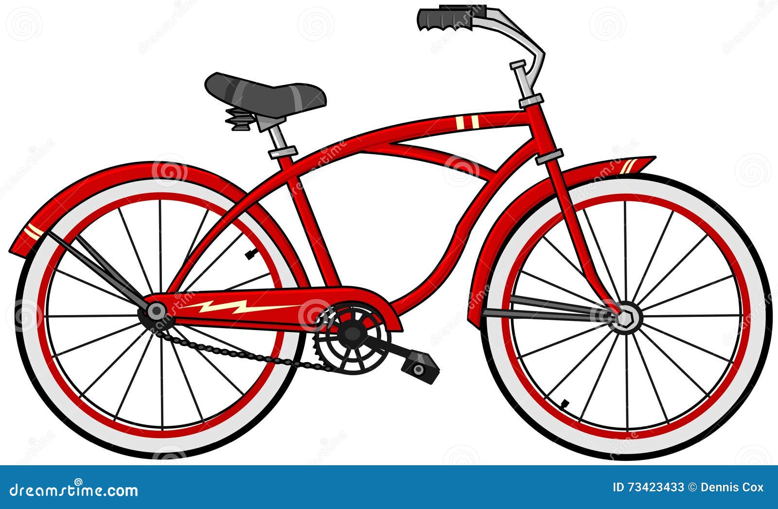 Bicicletta Rossa Del Fumetto Illustrazione Di Stock Illustrazione Di Illustrazione Spokes