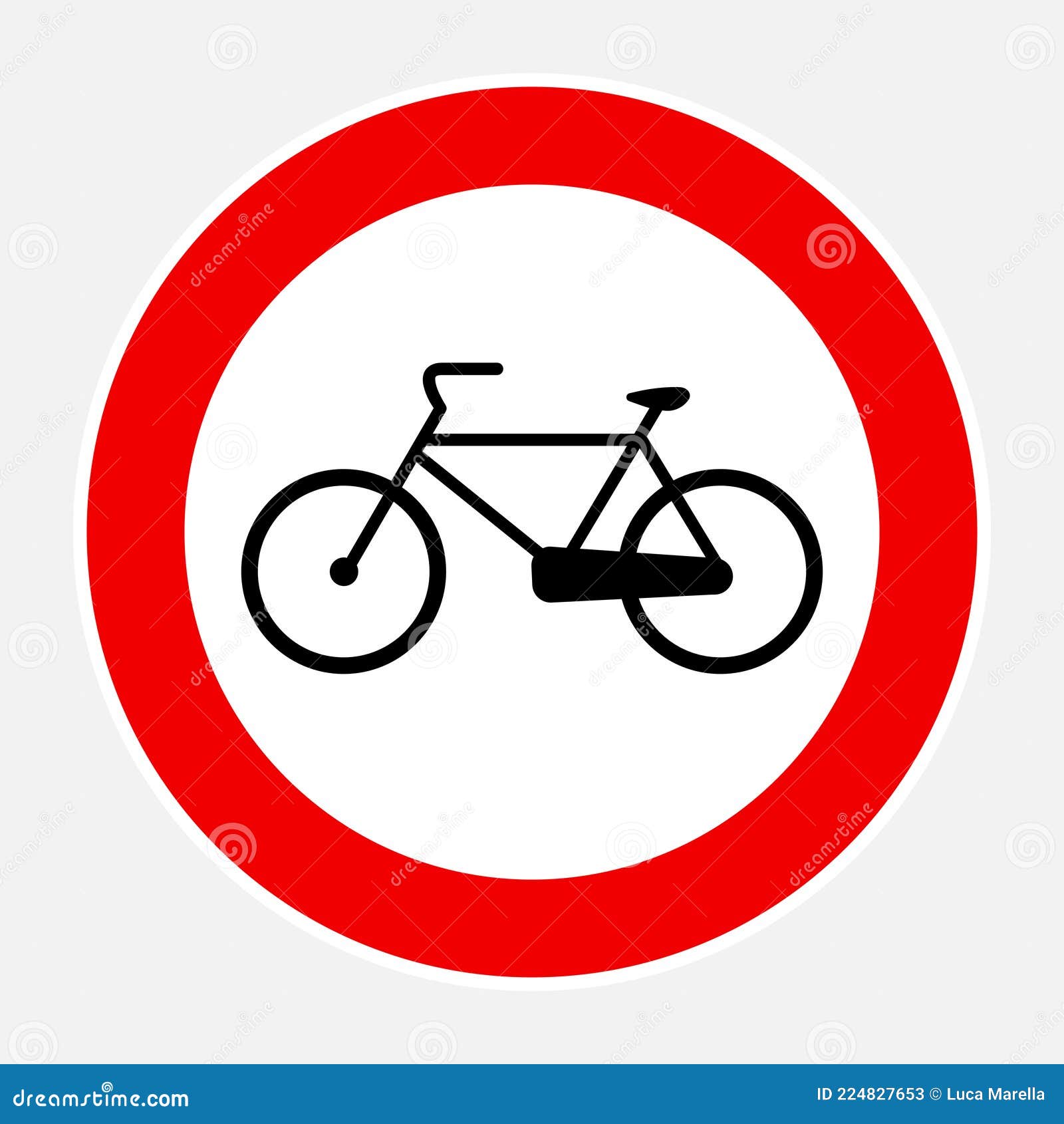 Bicycle Access Forbidden Road Sign Stock Vector - Illustration of  restricted, attention: 224827653