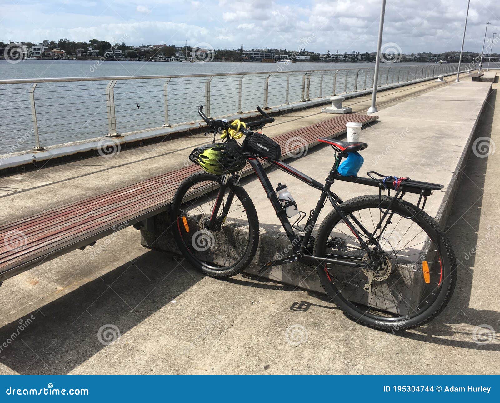 Bicycle Along Brisbane River Editorial Stock Image Image of pier