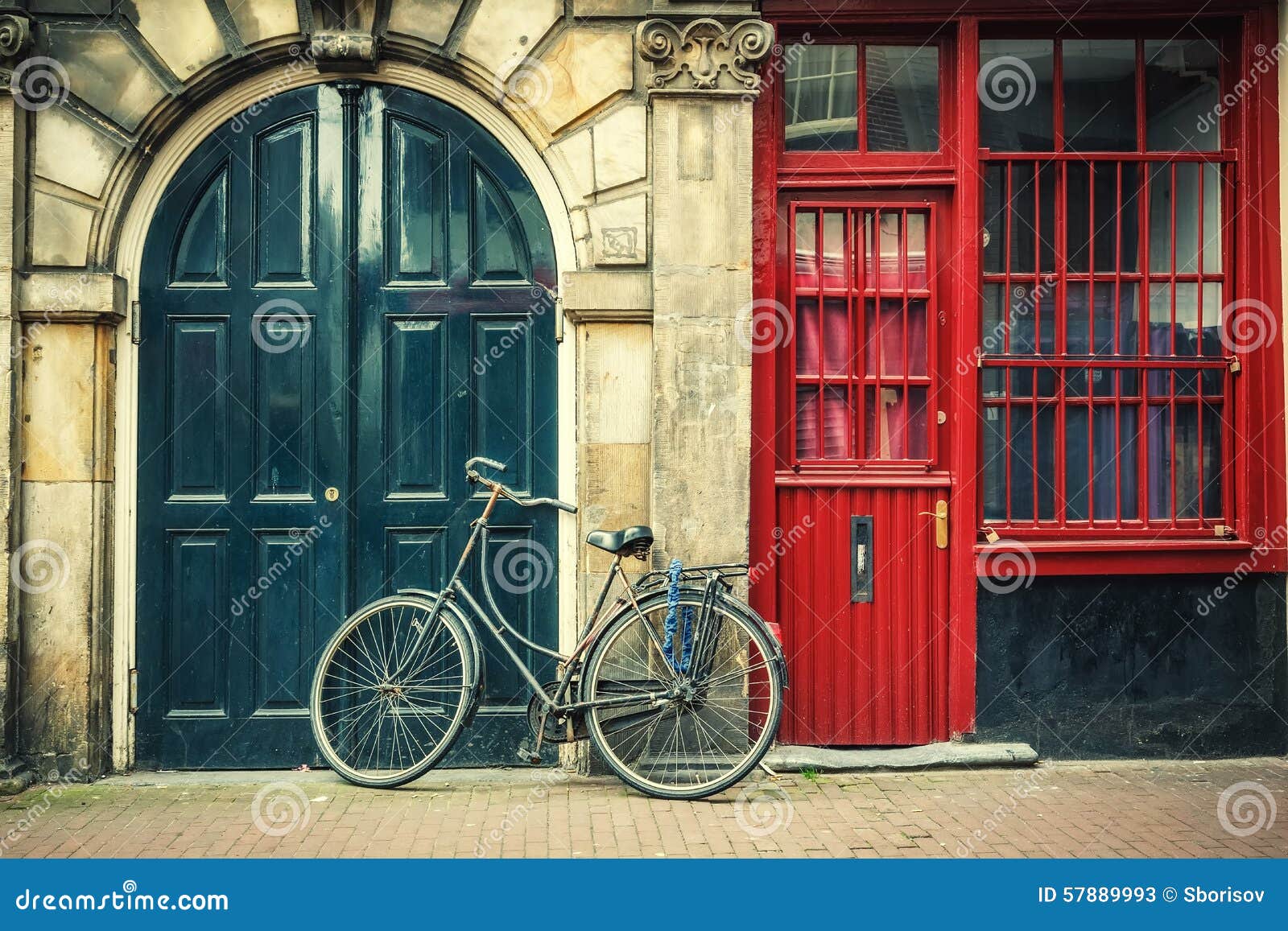 Retro style bicycle in Amsterdam, Netherlands