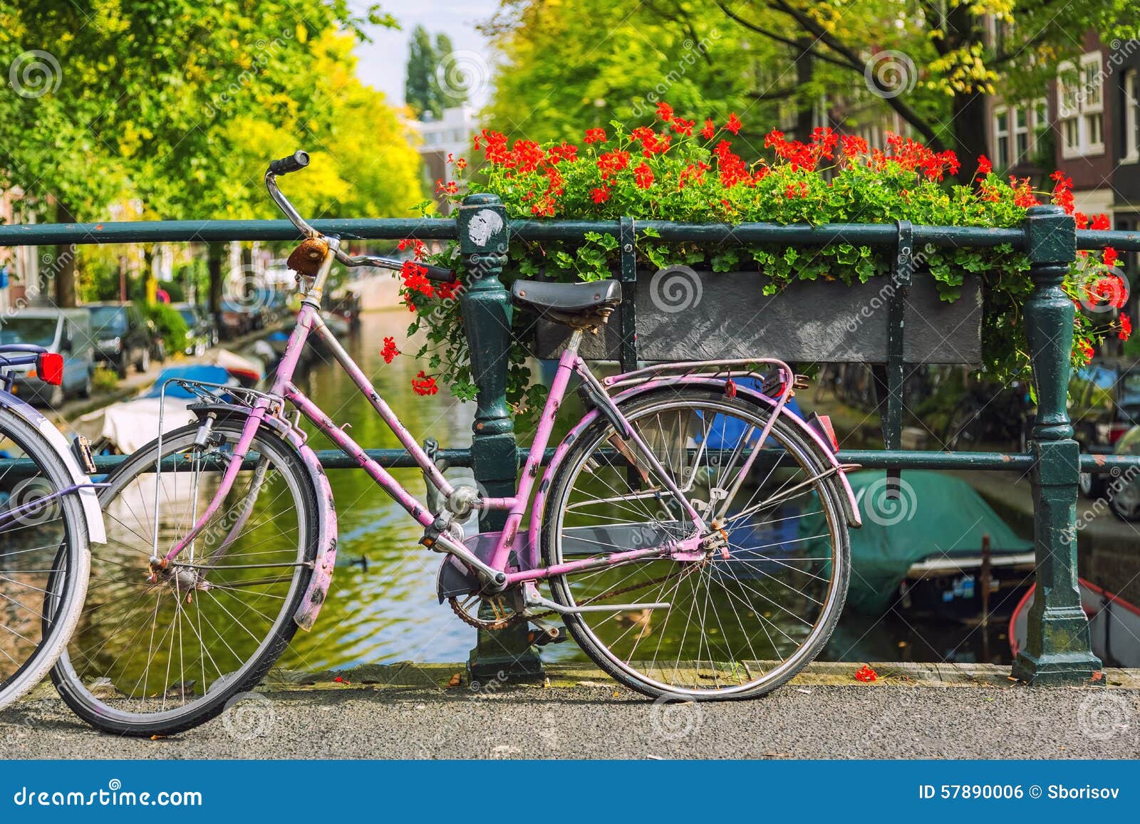 Bicycle in Amsterdam stock photo. Image of historic, colorful - 57890006