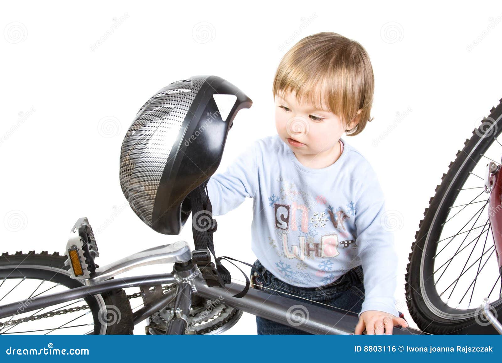 Bicycle and baby stock photo. Image of cycling, background 8803116