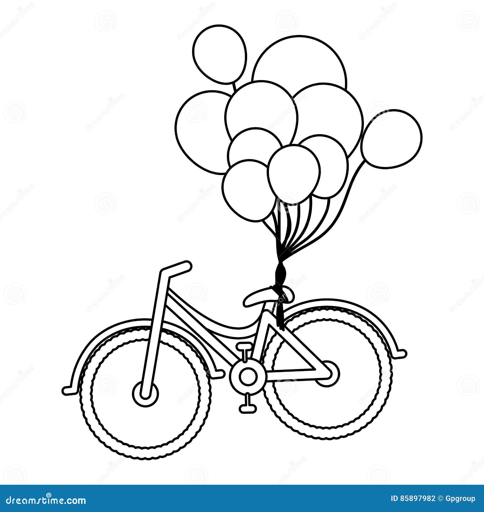 Download Bicycle With Balloons Icon Image Stock Illustration ...