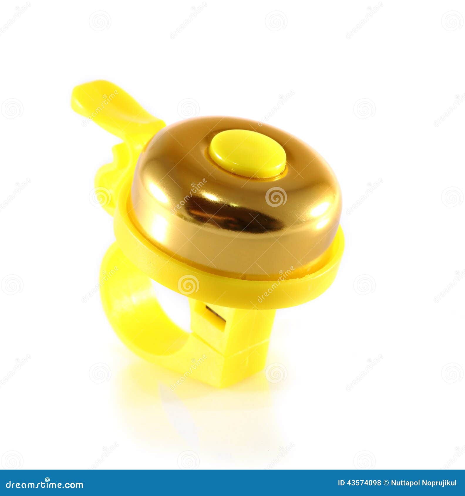 A bicycle bell yellow stock photo. Image of street, bell 43574098