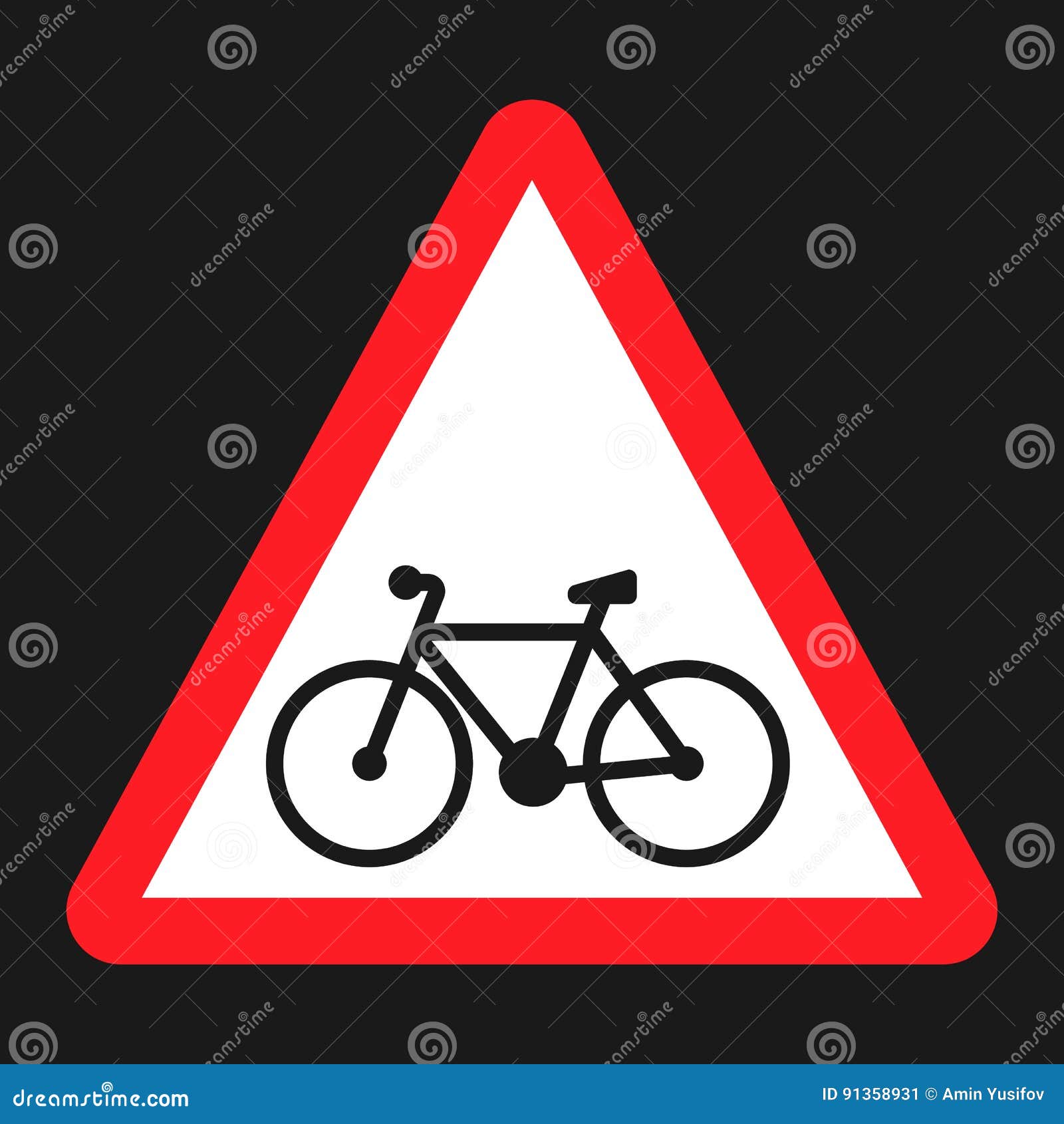 Bicycle and Bike Lane Sign Flat Icon Stock Vector Illustration of