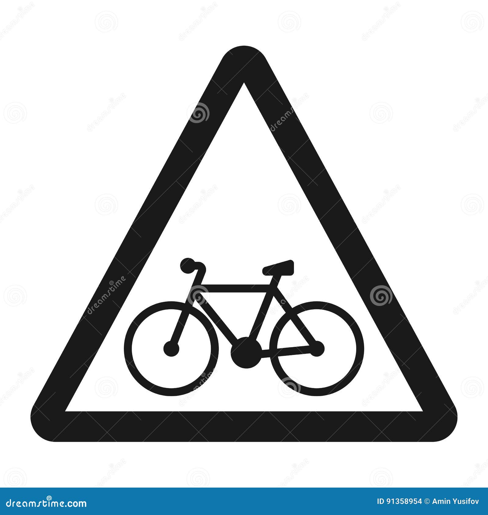 Bicycle and Bike Lane Sign Line Icon Stock Vector Illustration of ride, healthy 91358954