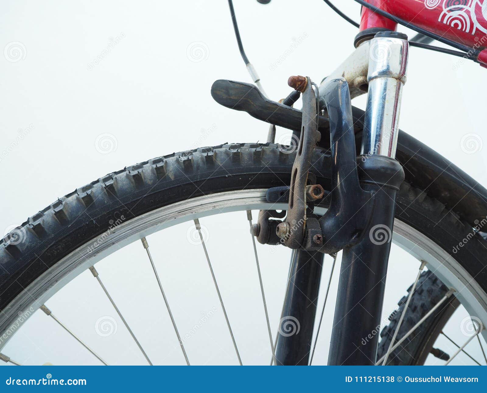 Bicycle brake component stock photo. Image of tire, sport 111215138