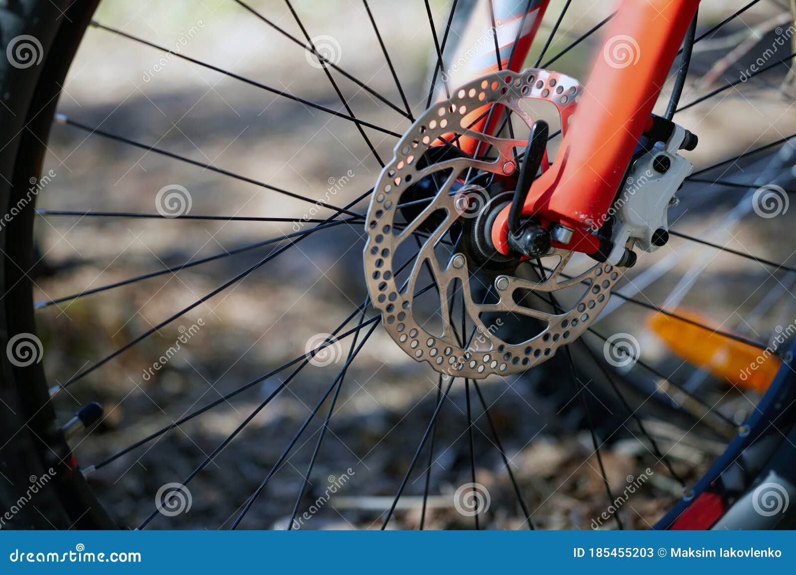 Bicycle Brake Disc Front Wheel Front Shock Absorber. Stock Image