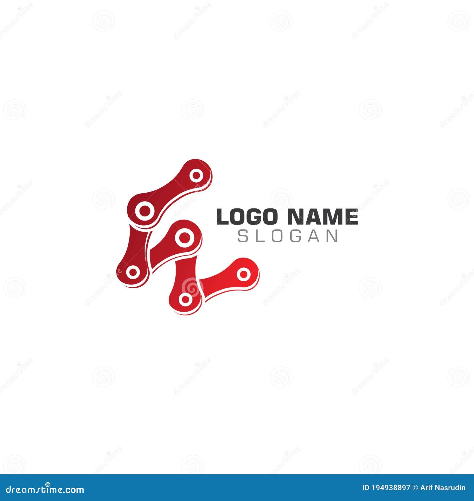 Bicycle Chain Link Logo Creative Design Template Stock Illustration