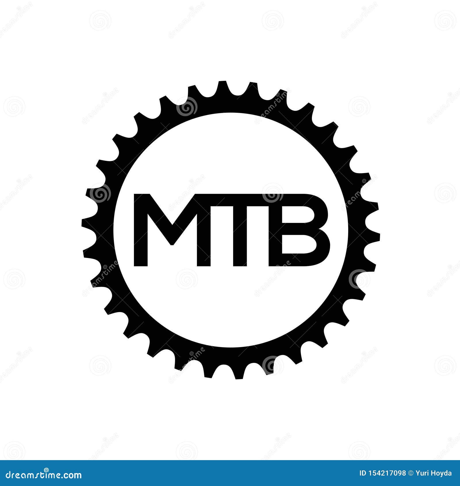 Bicycle Chainring. Vector Mountain Bike Gear Logo Template Stock Illustration Illustration of