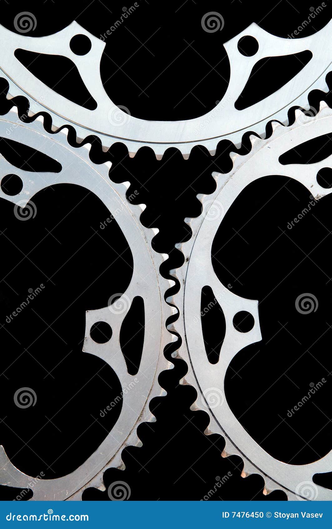 Bicycle Chainrings Closeup on Black Stock Photo Image of chain