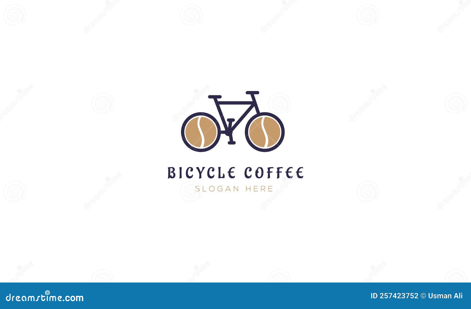 Bicycle Coffee Logo Vector Template or Bicycle Cafe Logo Stock Vector