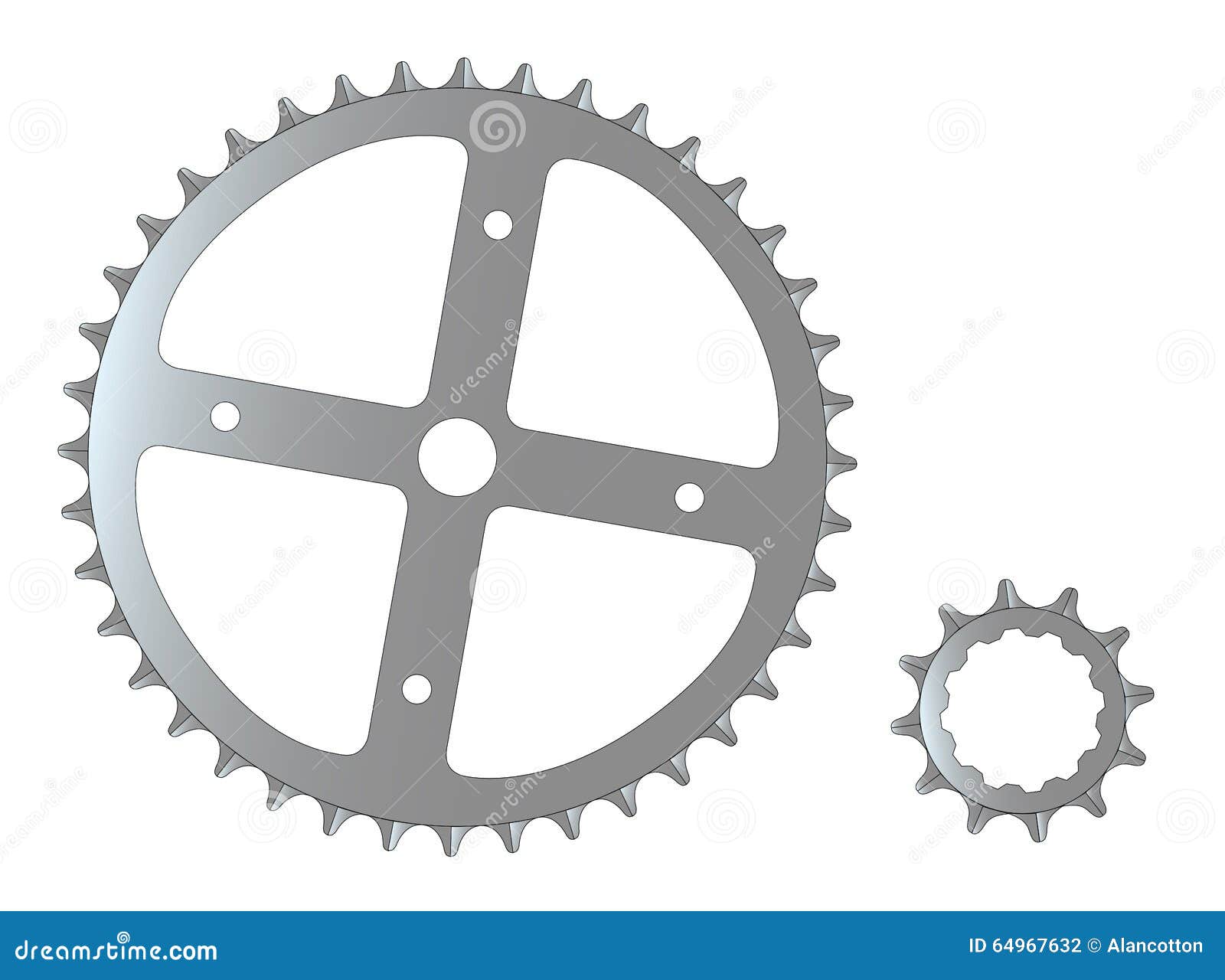 Bicycle Cogs stock vector. Illustration of cycle, rear 64967632