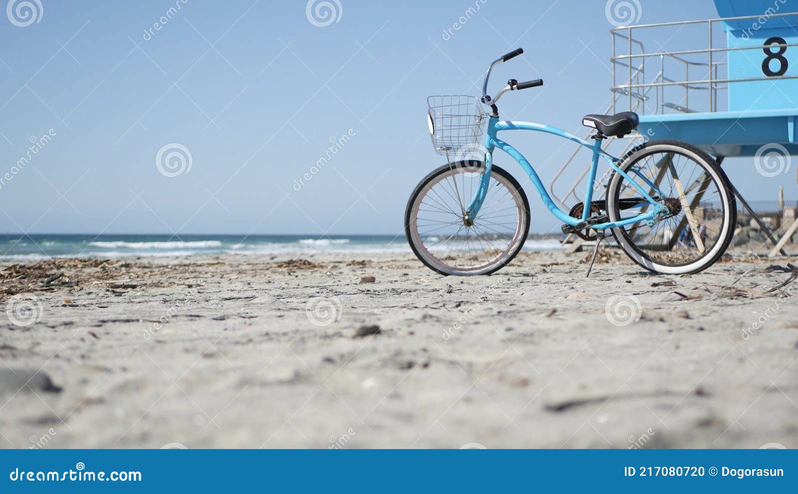 Bicycle Cruiser Bike by Ocean Beach California Coast USA. Summer Sea ...