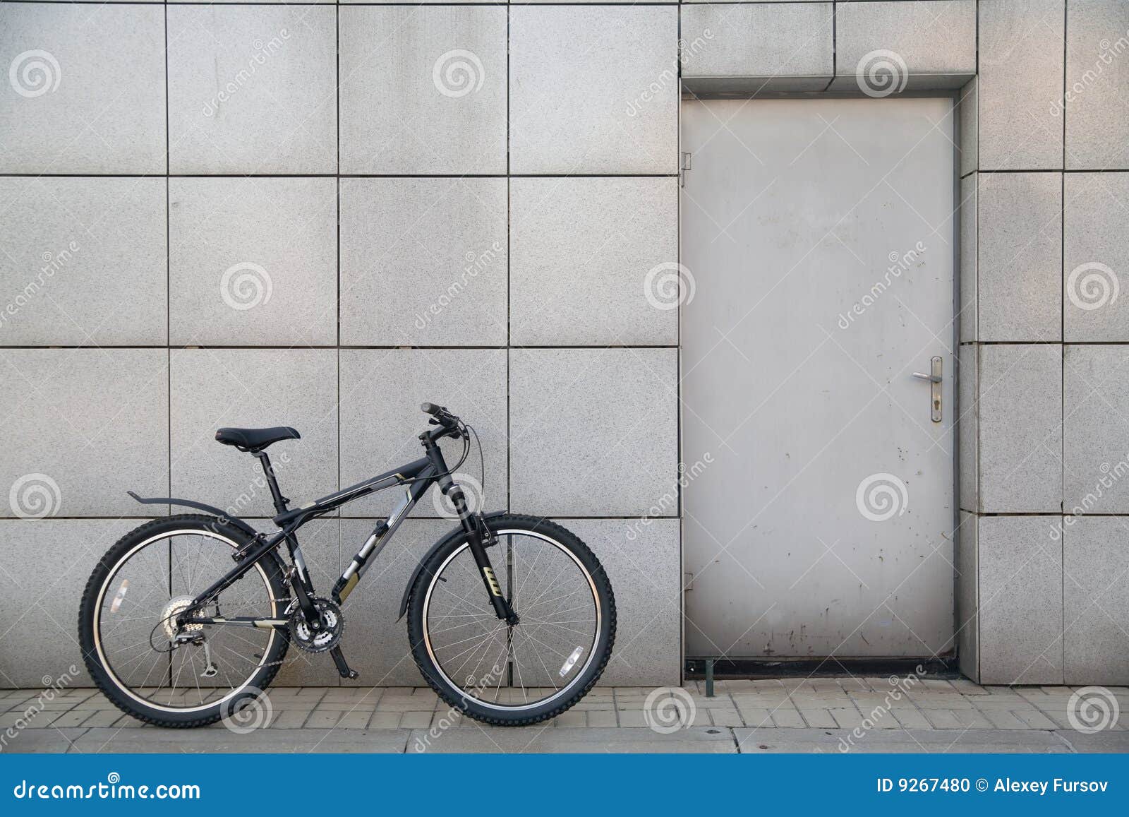 Bicycle at the Door stock photo. Image of steel, bike 9267480