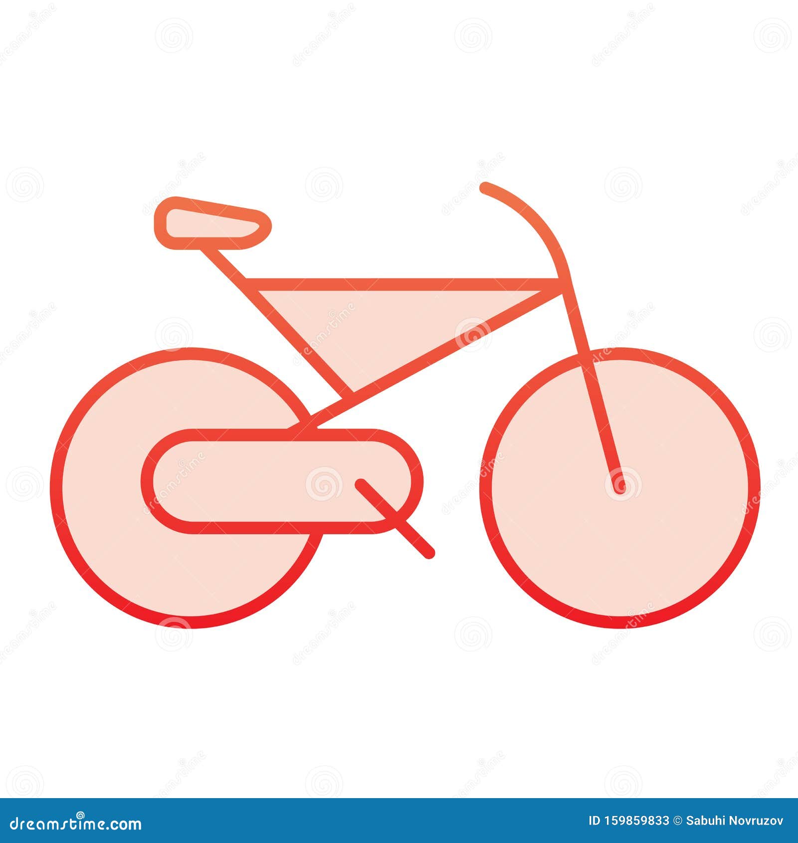 Bicycle Flat Icon. Cycle Red Icons in Trendy Flat Style Stock Vector