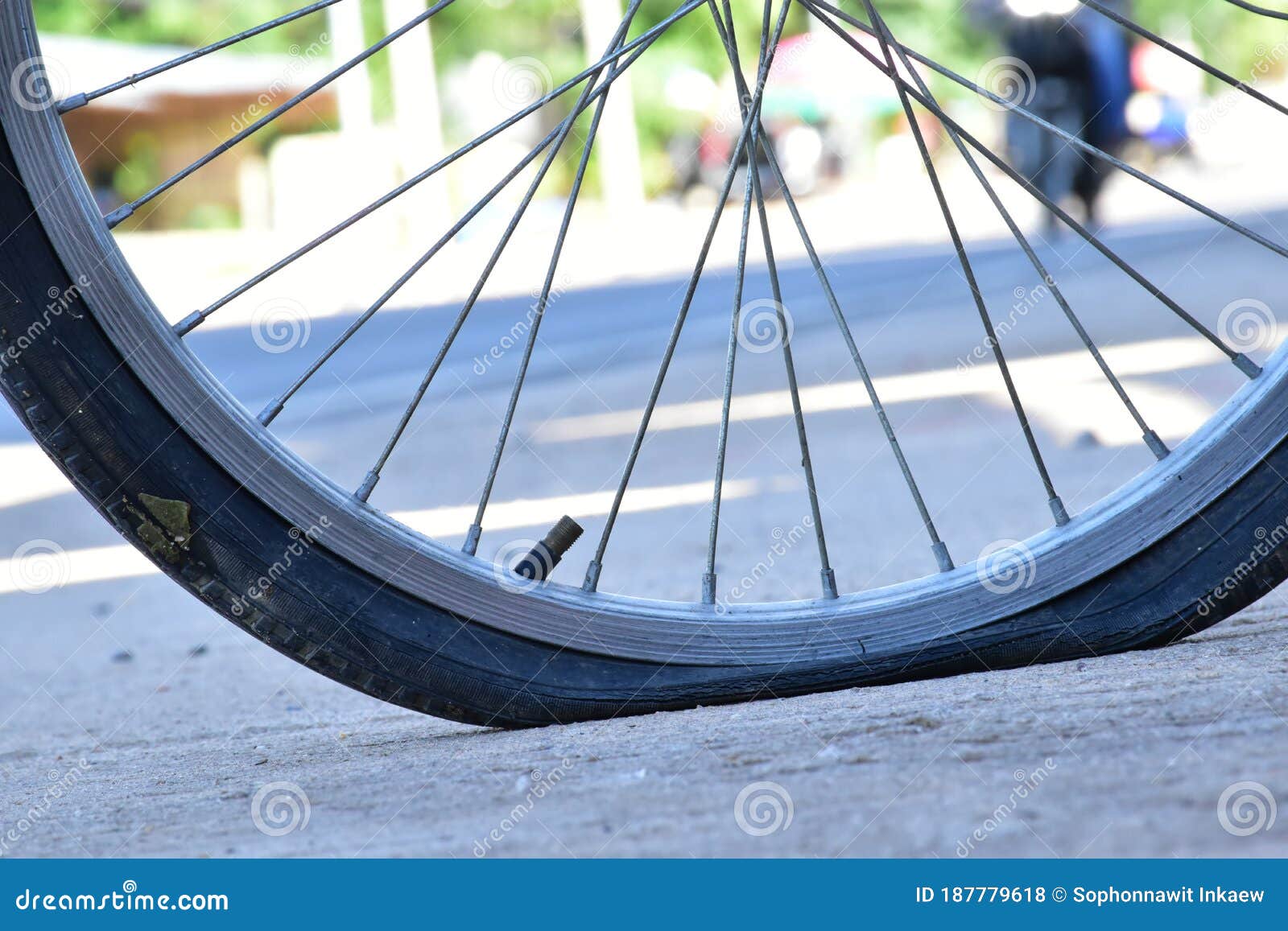 Bicycle flat tires stock photo. Image of fast, sport 187779618