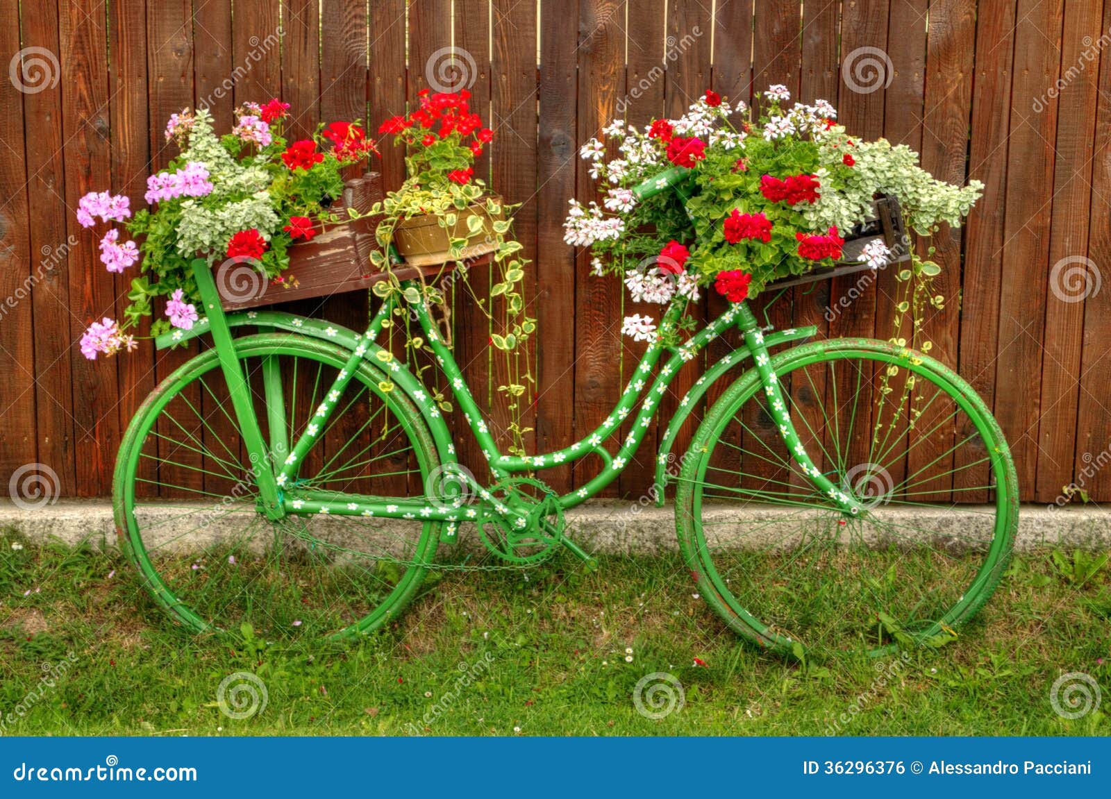 vintage bicycle with flowers