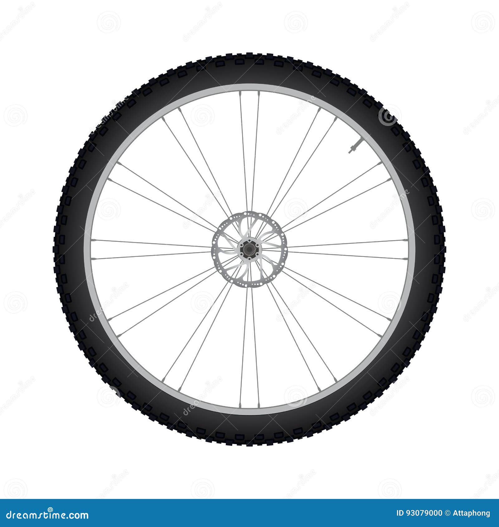 Bicycle Front Wheel with Disc Brake Vector Stock Vector Illustration