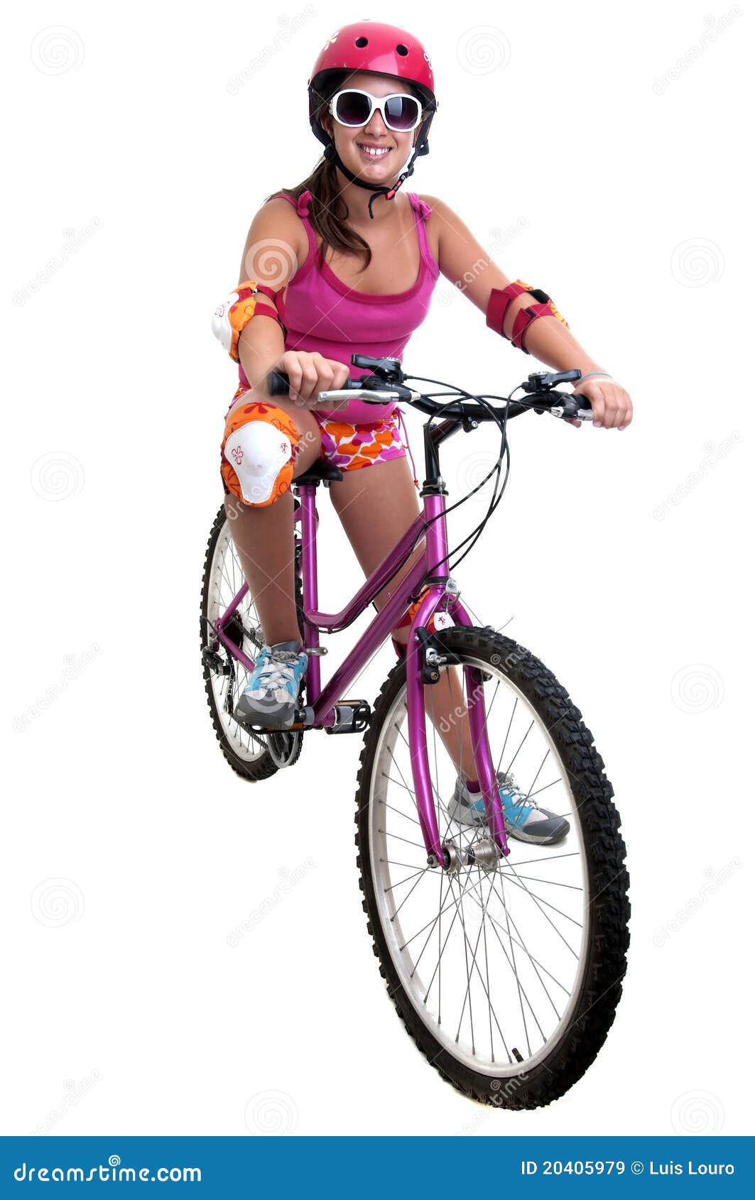 Bicycle girl stock image. Image of cute, bicycle, joyful 20405979