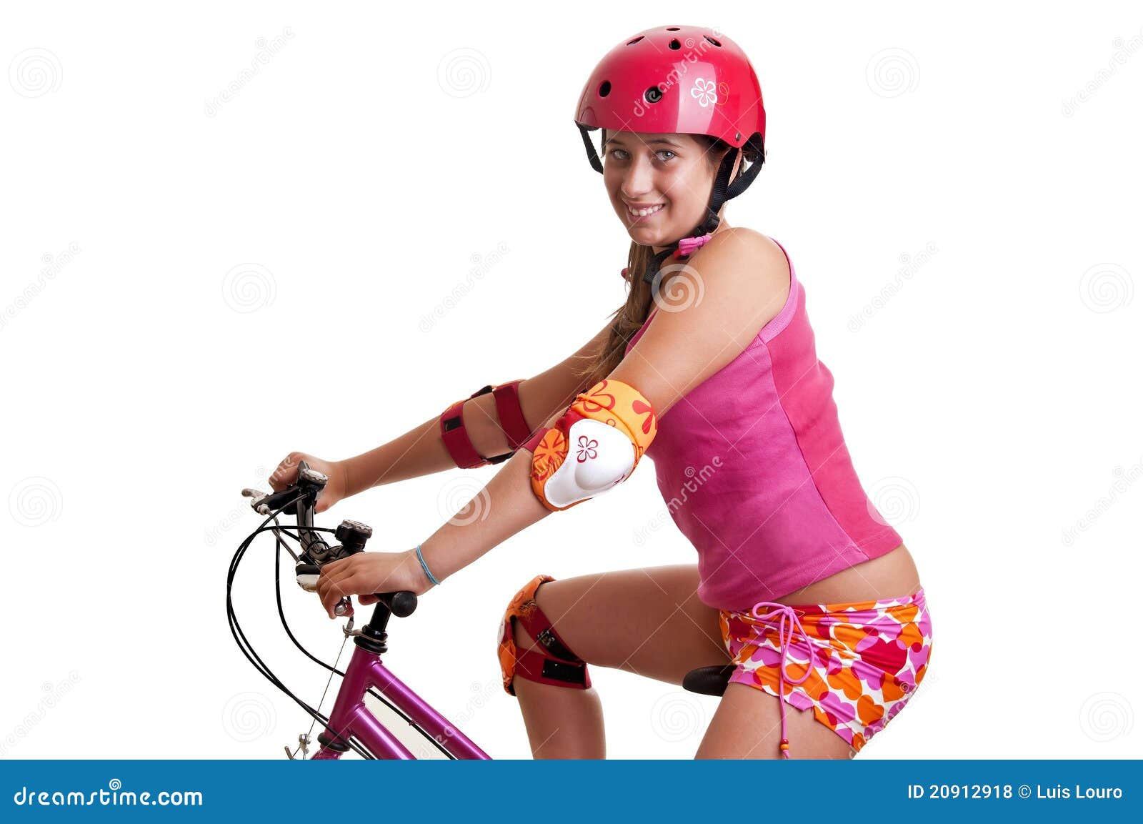 Bicycle girl stock photo. Image of pretty, portrait, happy 20912918