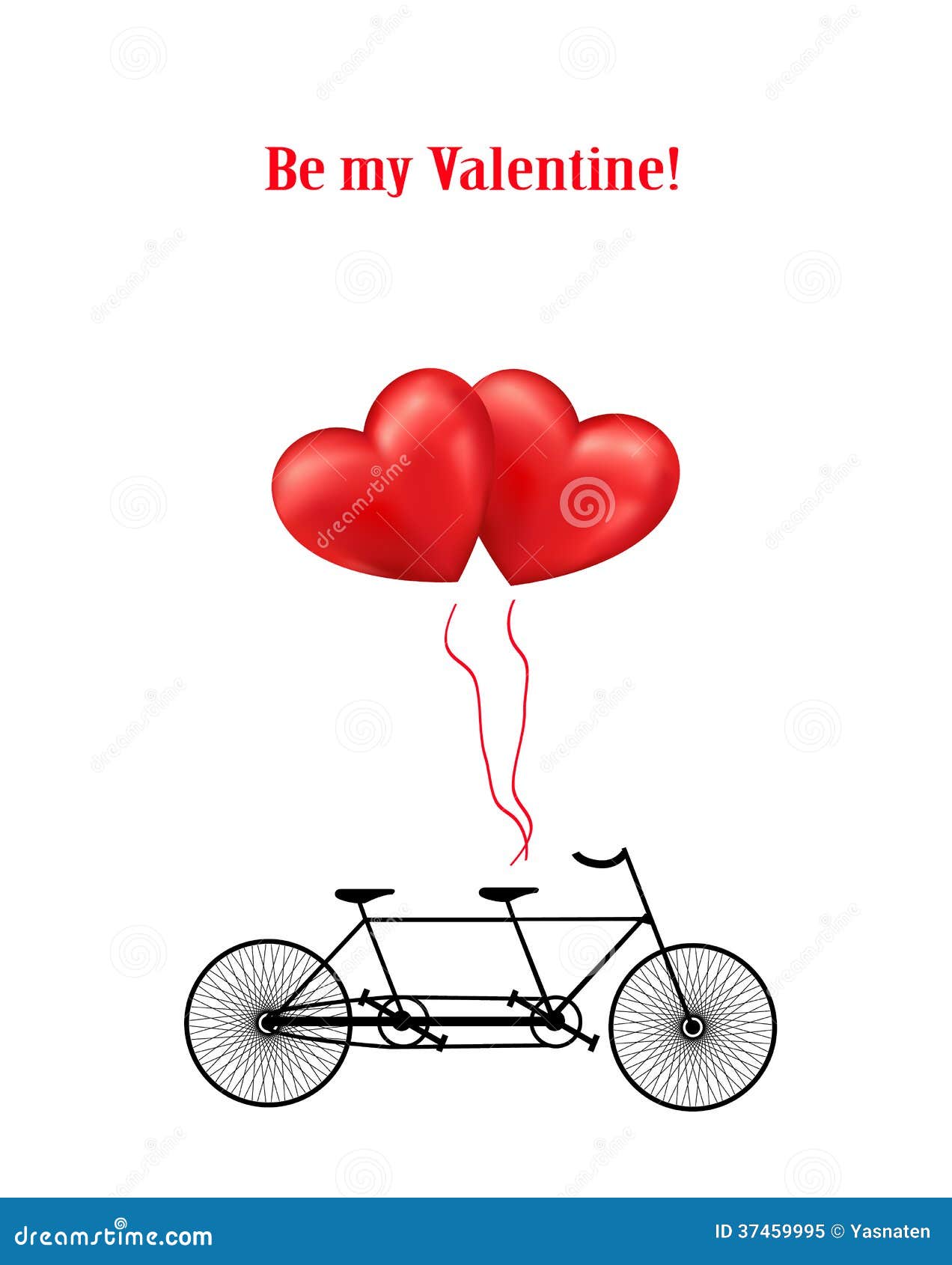 Bicycle And Heart Balloons Background Stock Vector - Illustration of heart, date: 37459995