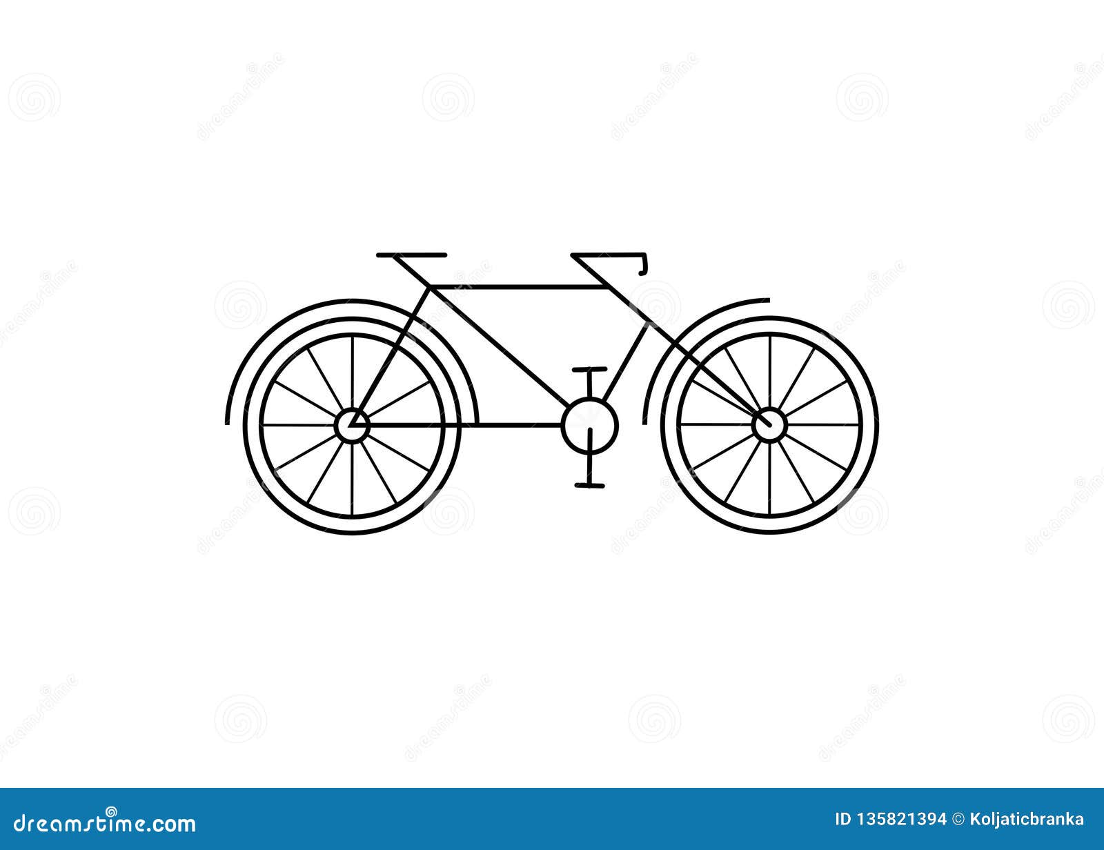 bicycle icon. simple line drawing.