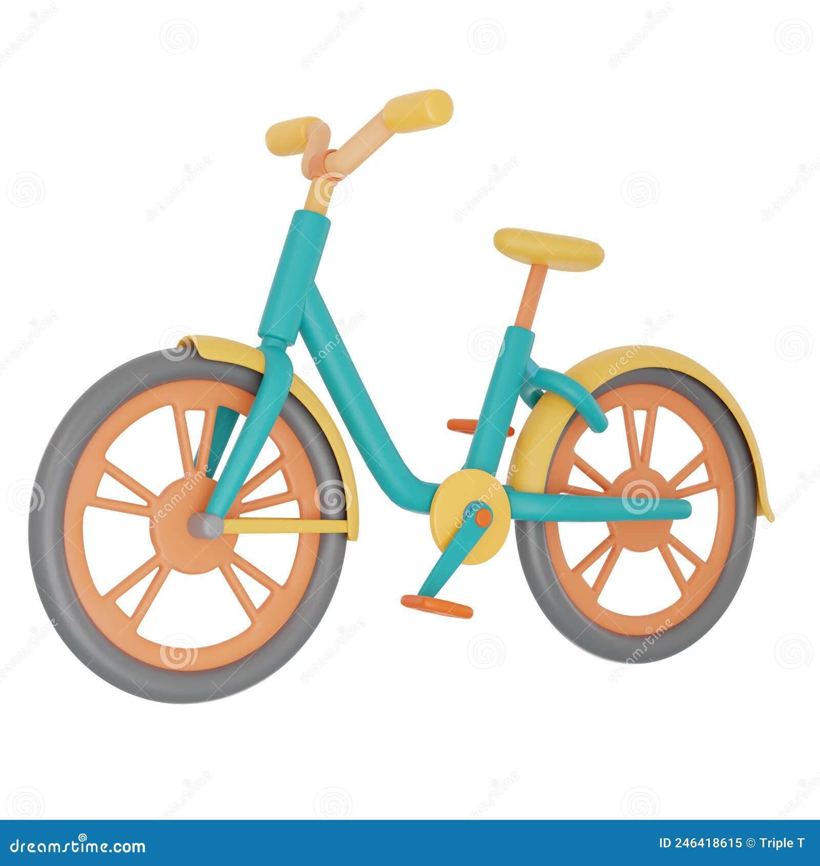 bicycle  on light background,camping equipment,3d rendering