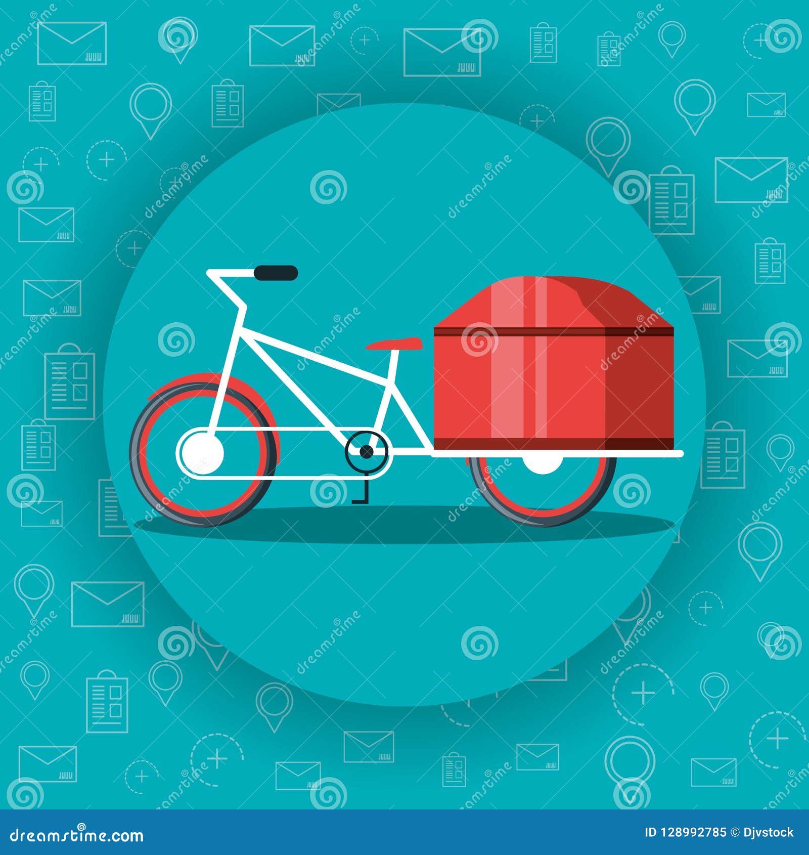 Bicycle for Logistic Service Isolated Icon Stock Vector Illustration