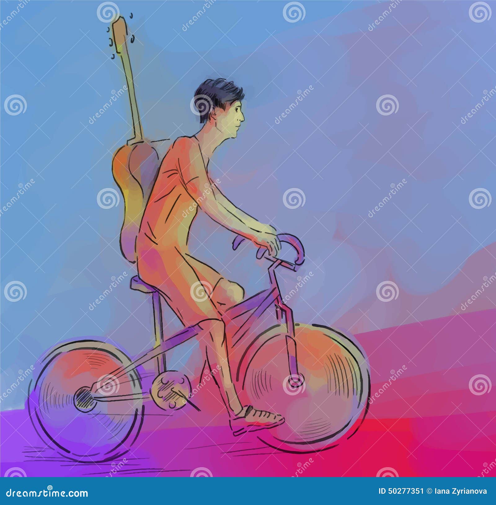 Bicycle and music stock vector. Illustration of music 50277351