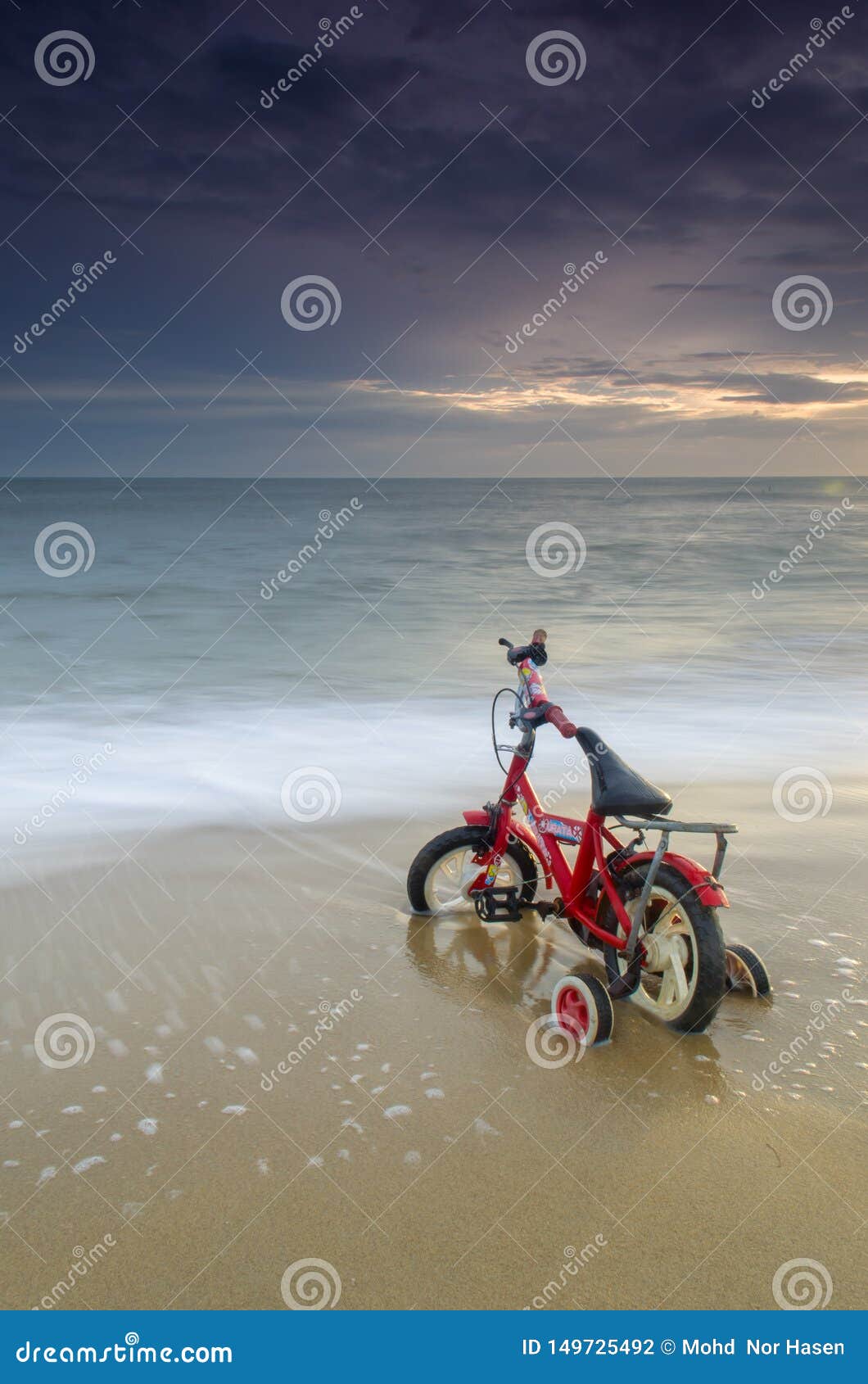 Bicycle Parking On Beautiful Beach On Tropical Paradise Island With ...