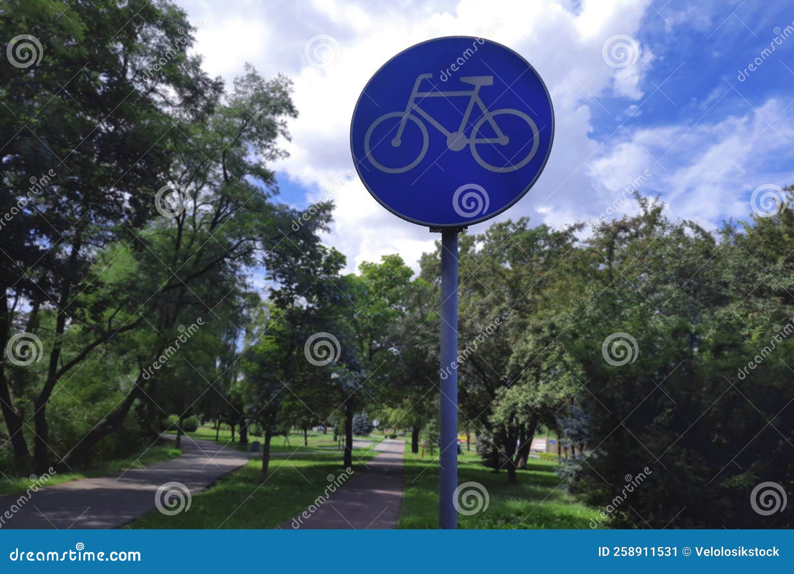Bicycle Path Sign. Traffic Laws. Area for Cyclists Stock Image Image