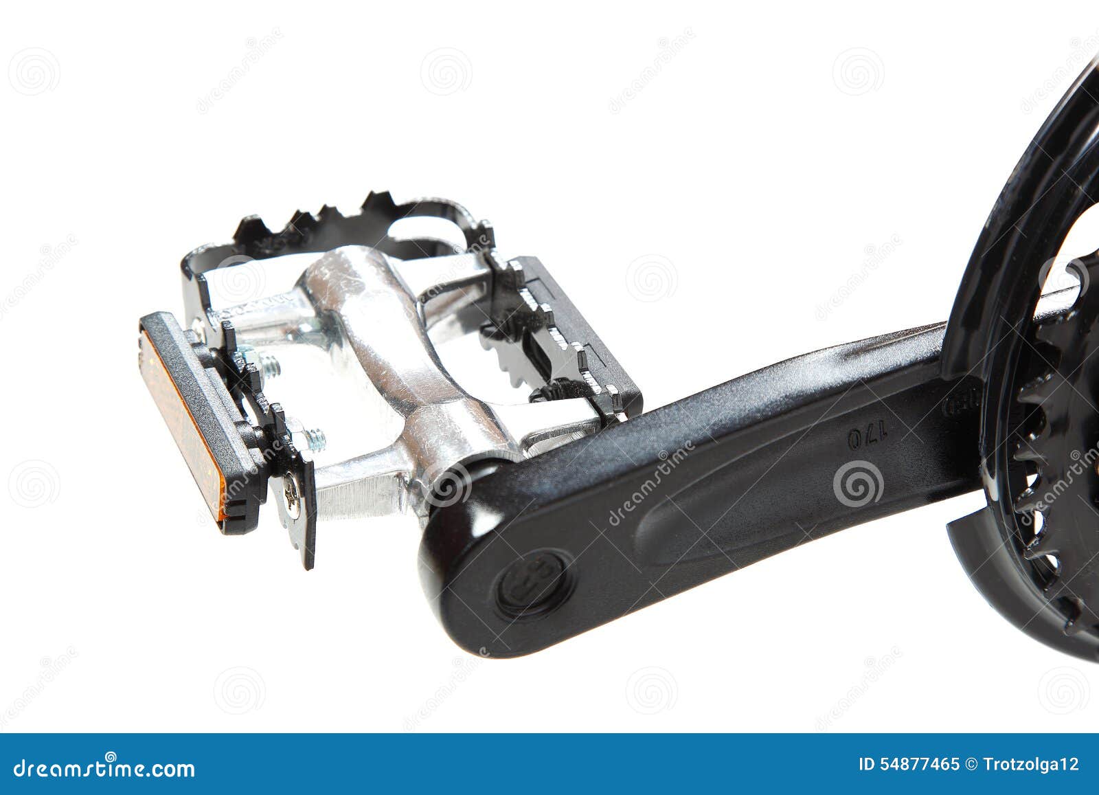 Bicycle Pedal with Sprocket on a White Background. Stock Image Image