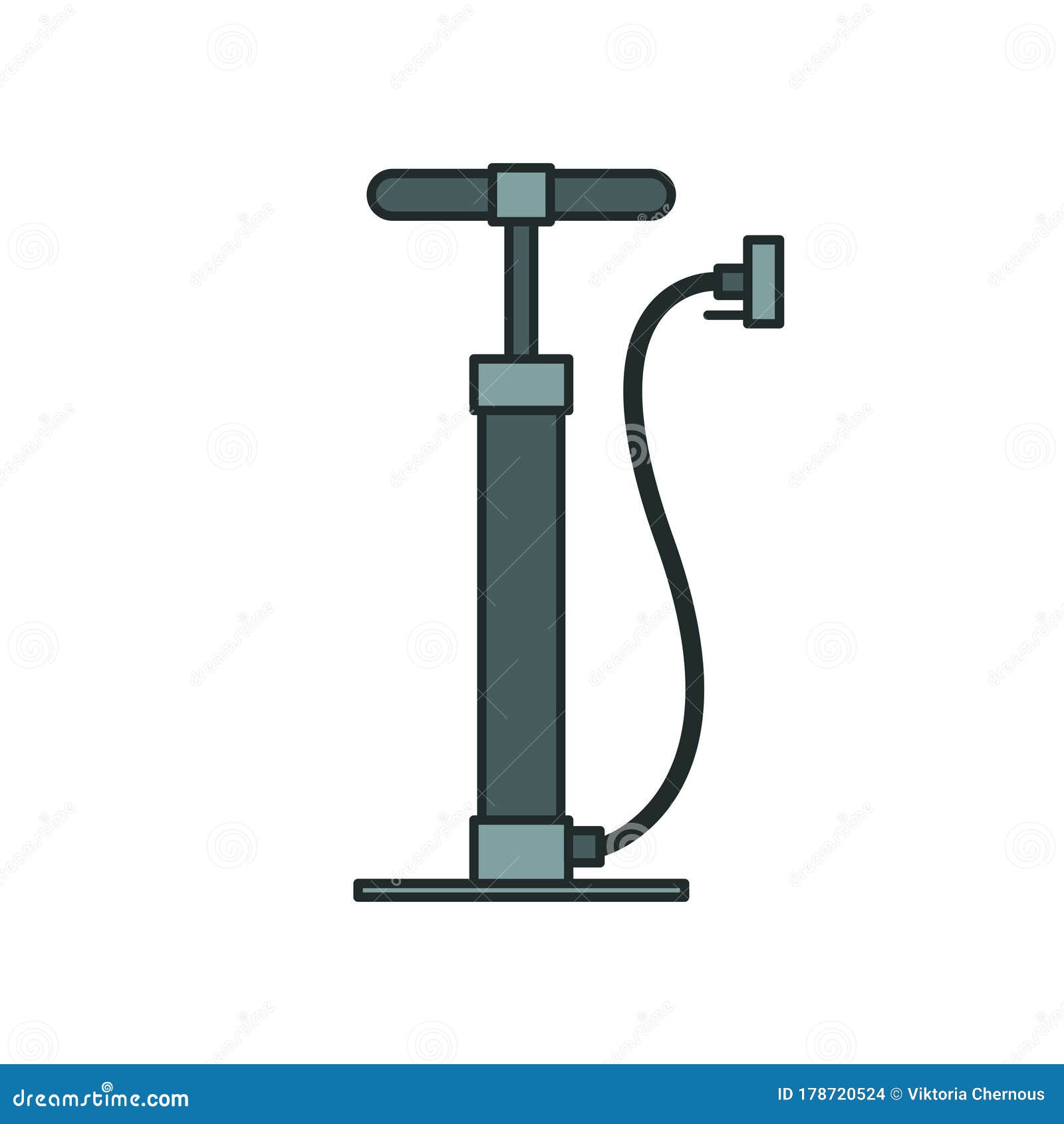 Bicycle Pump Line Icon, Vector Illustration Stock Illustration