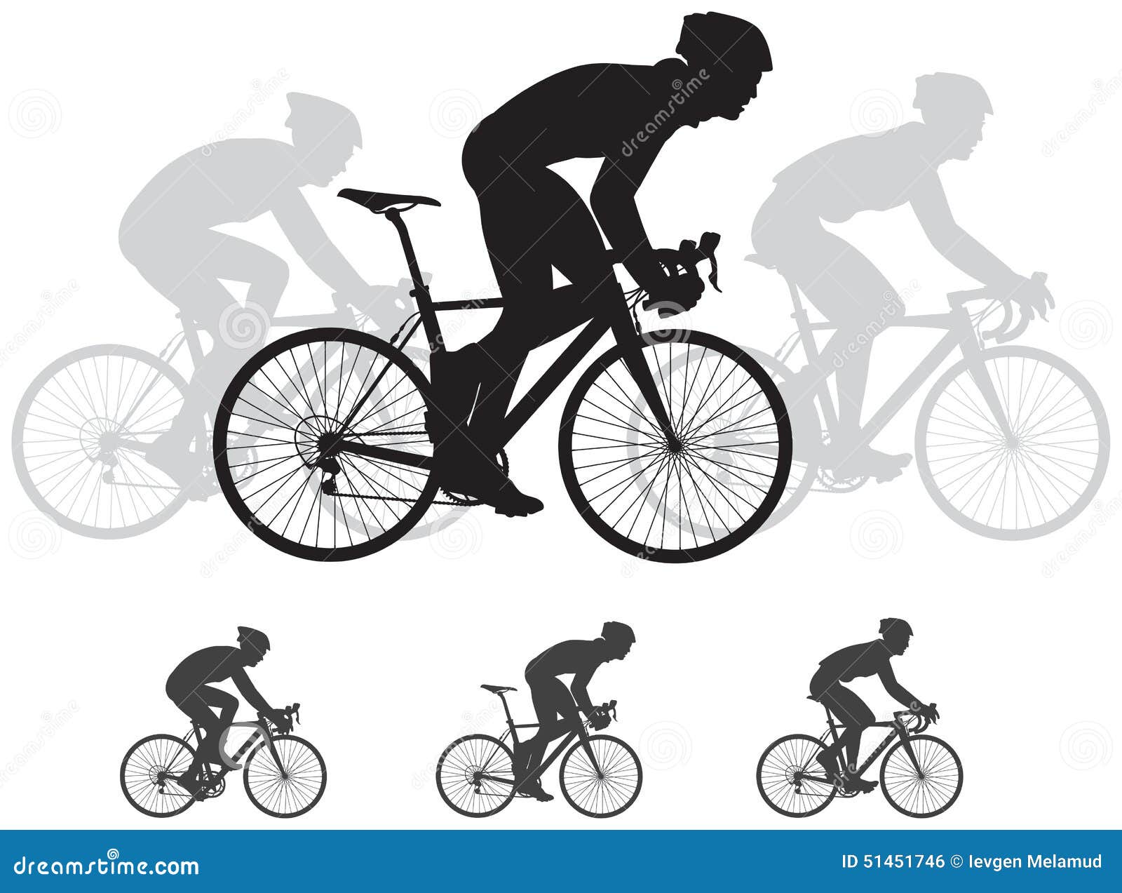 bicycle race  silhouettes