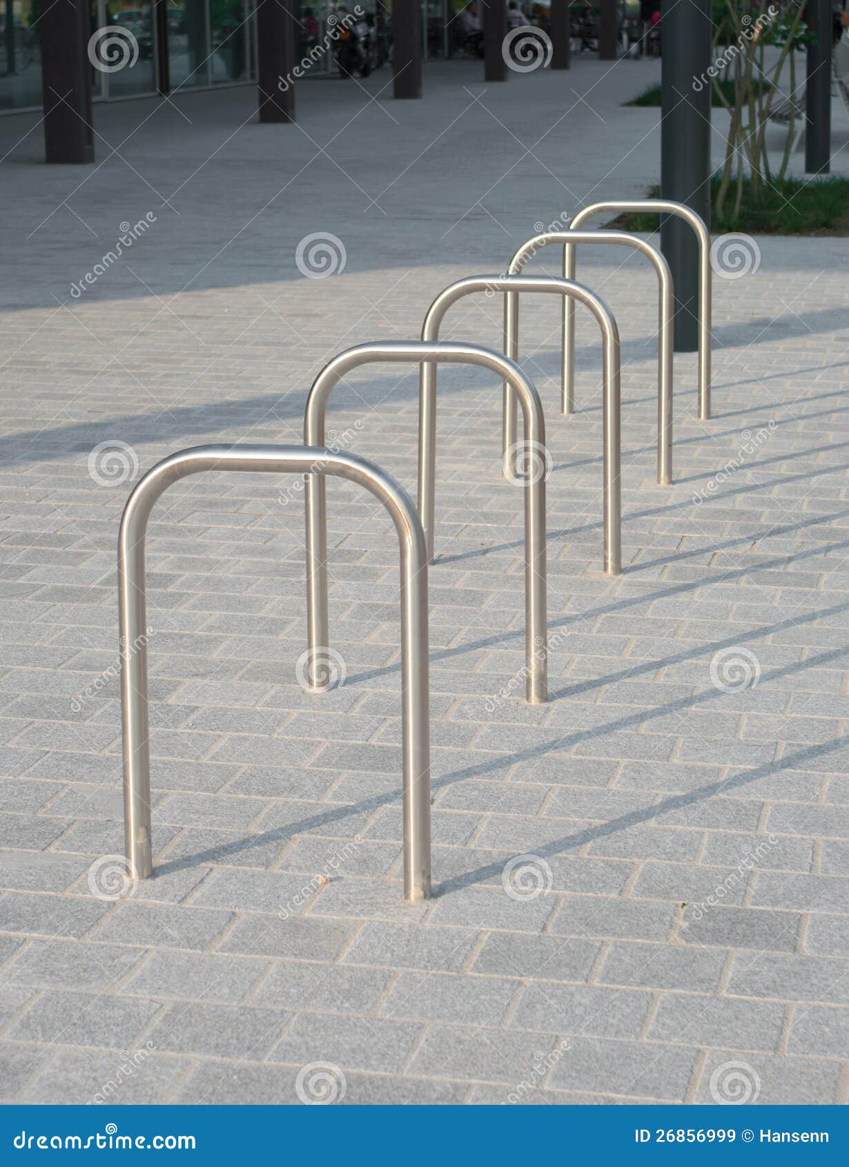 Bicycle racks stock image. Image of street, commute, sidewalk 26856999