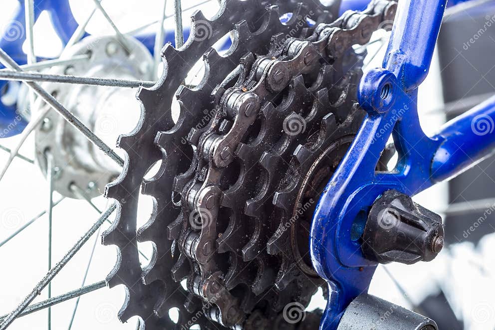 Bicycle Rear Sprockets Closeup. Stock Photo Image of cassette