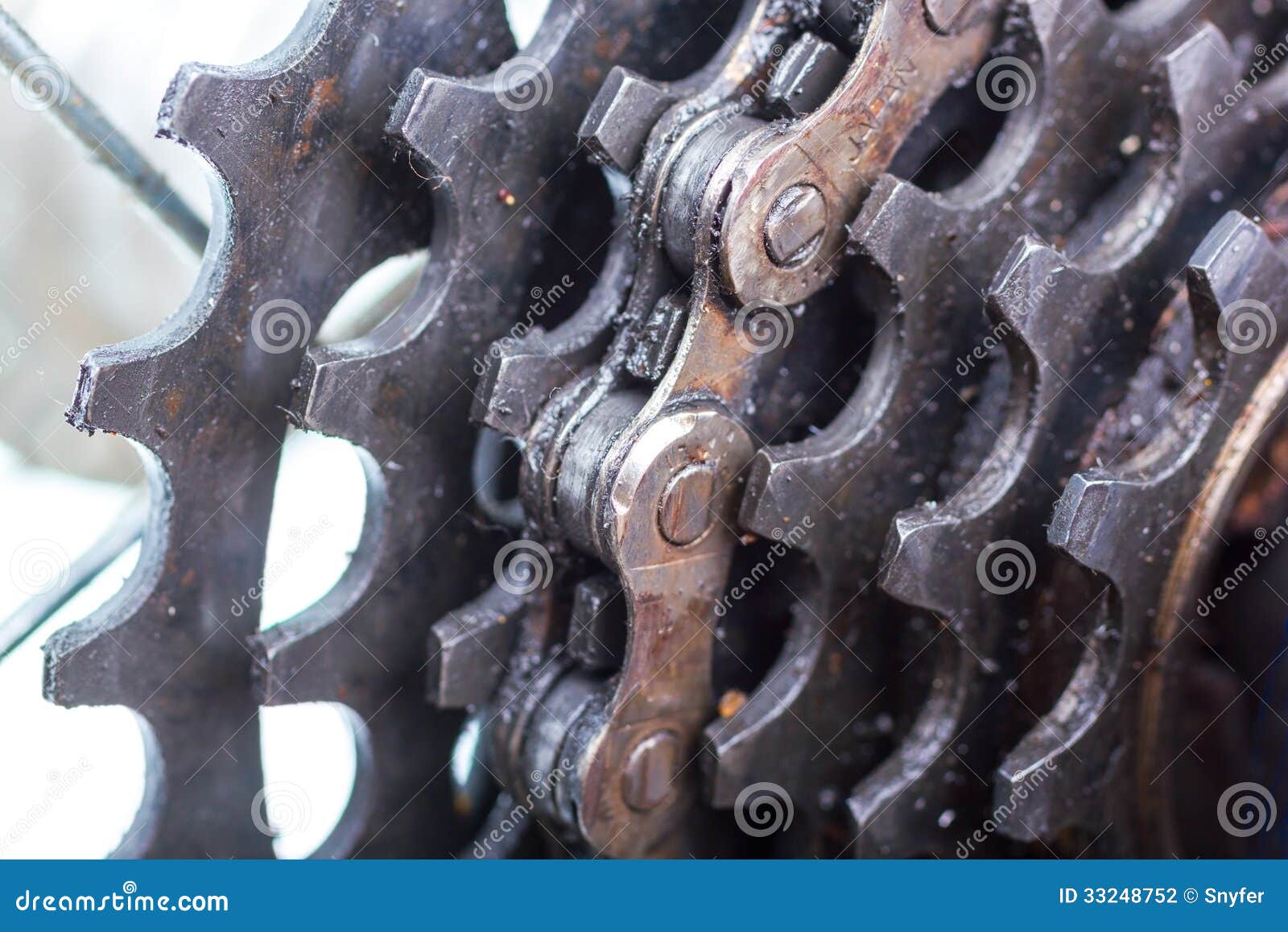 Bicycle Rear Sprockets Closeup. Stock Photo Image of cycling, chain