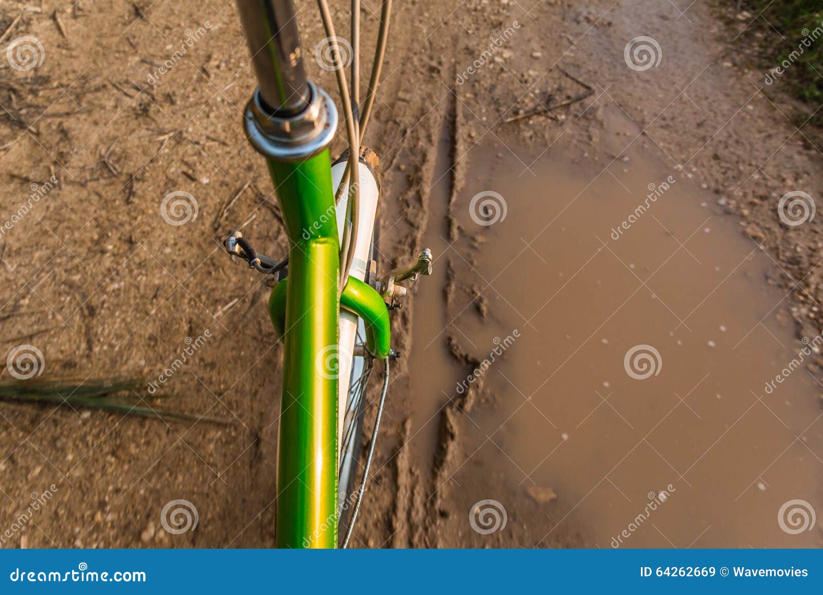 Bicycle Ride through Muddy Dirt Road Stock Image Image of cycling