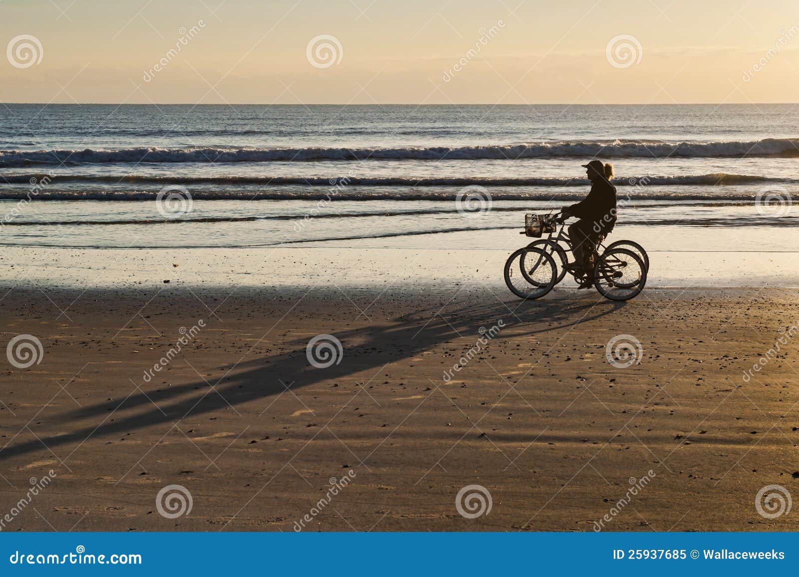 Bicycle Ride at Sunrise on Cocoa Beach Stock Image - Image of ocean ...