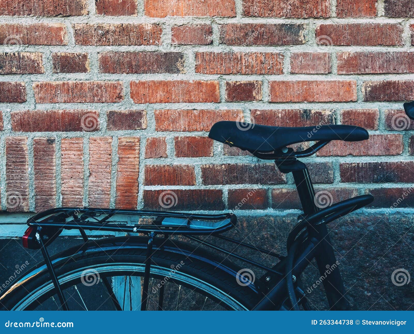 Bicycle Seat Leaning on To Brick Wall in Halmstad, Sweden Stock Photo Image of brick