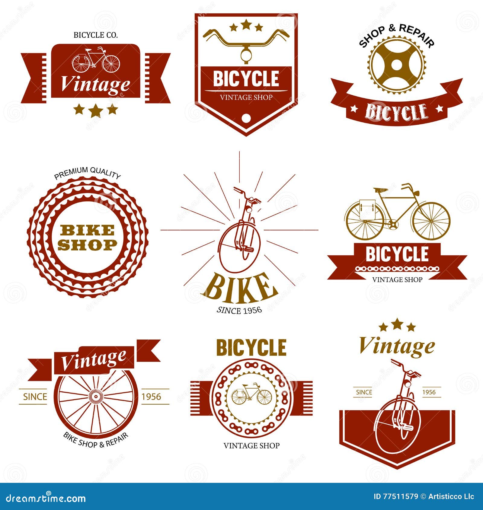 Bicycle Shop and Repair Logo Stock Vector Illustration of cycle