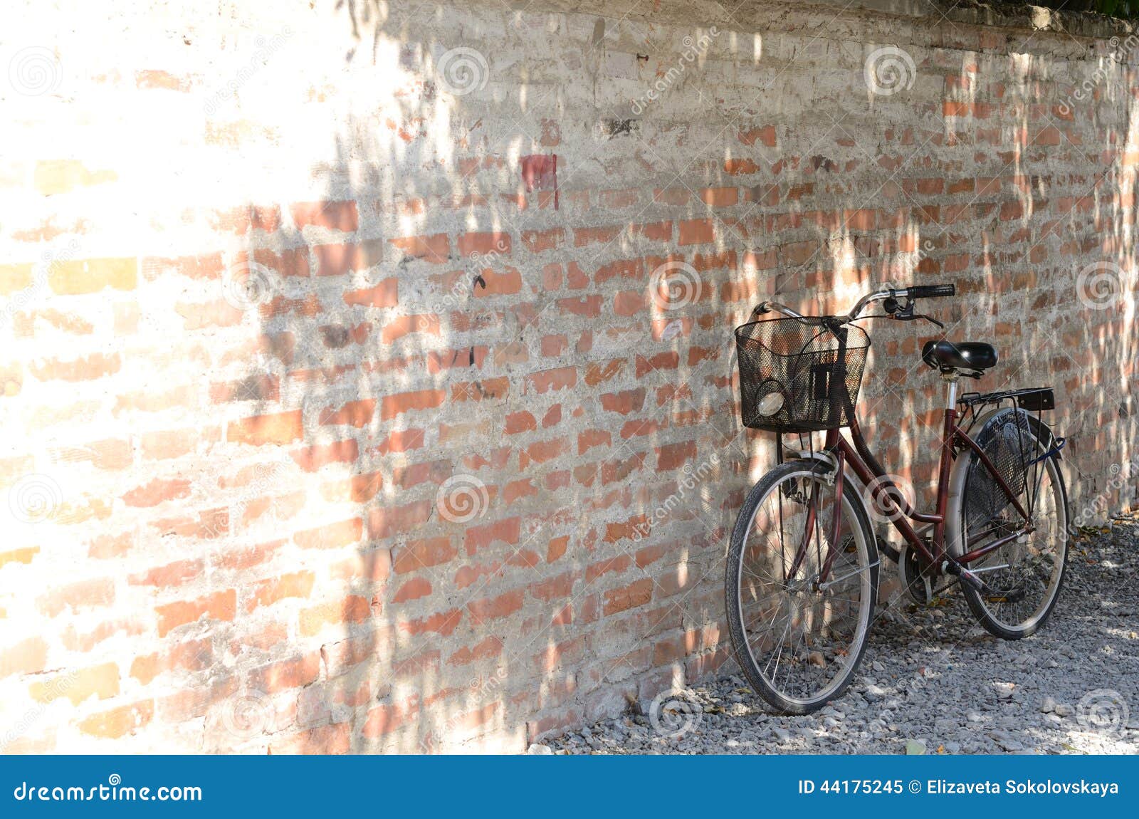 Bicycle with Shopping Basket Stock Image Image of shopping, outside