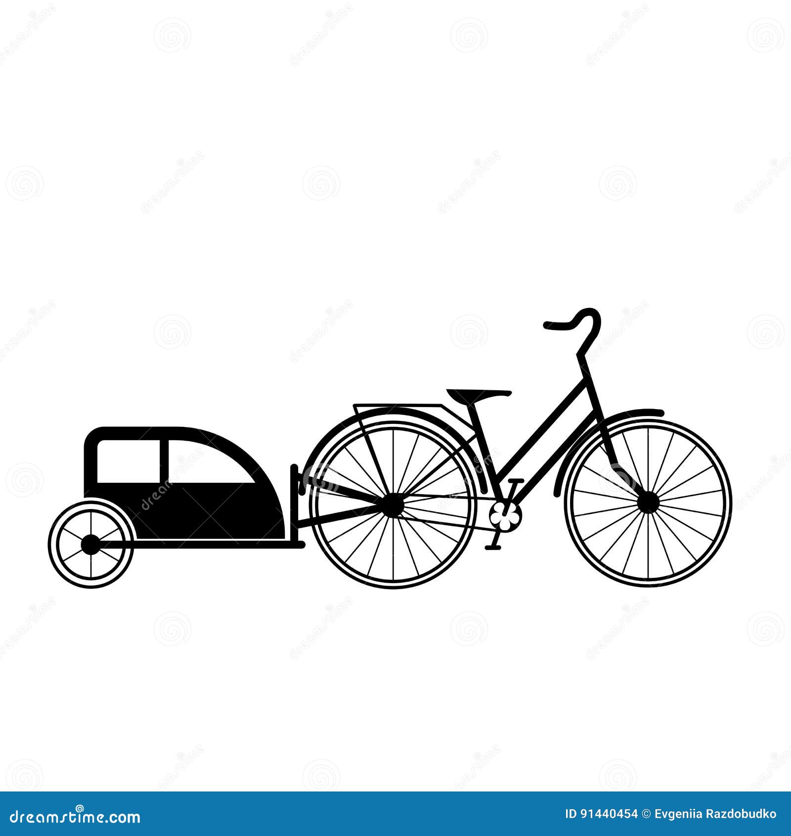 renæssance venlige mineral Bicycle Tandem Trolley Trailer Tent Accessories Stock Vector - Illustration  of active, retro: 91440454