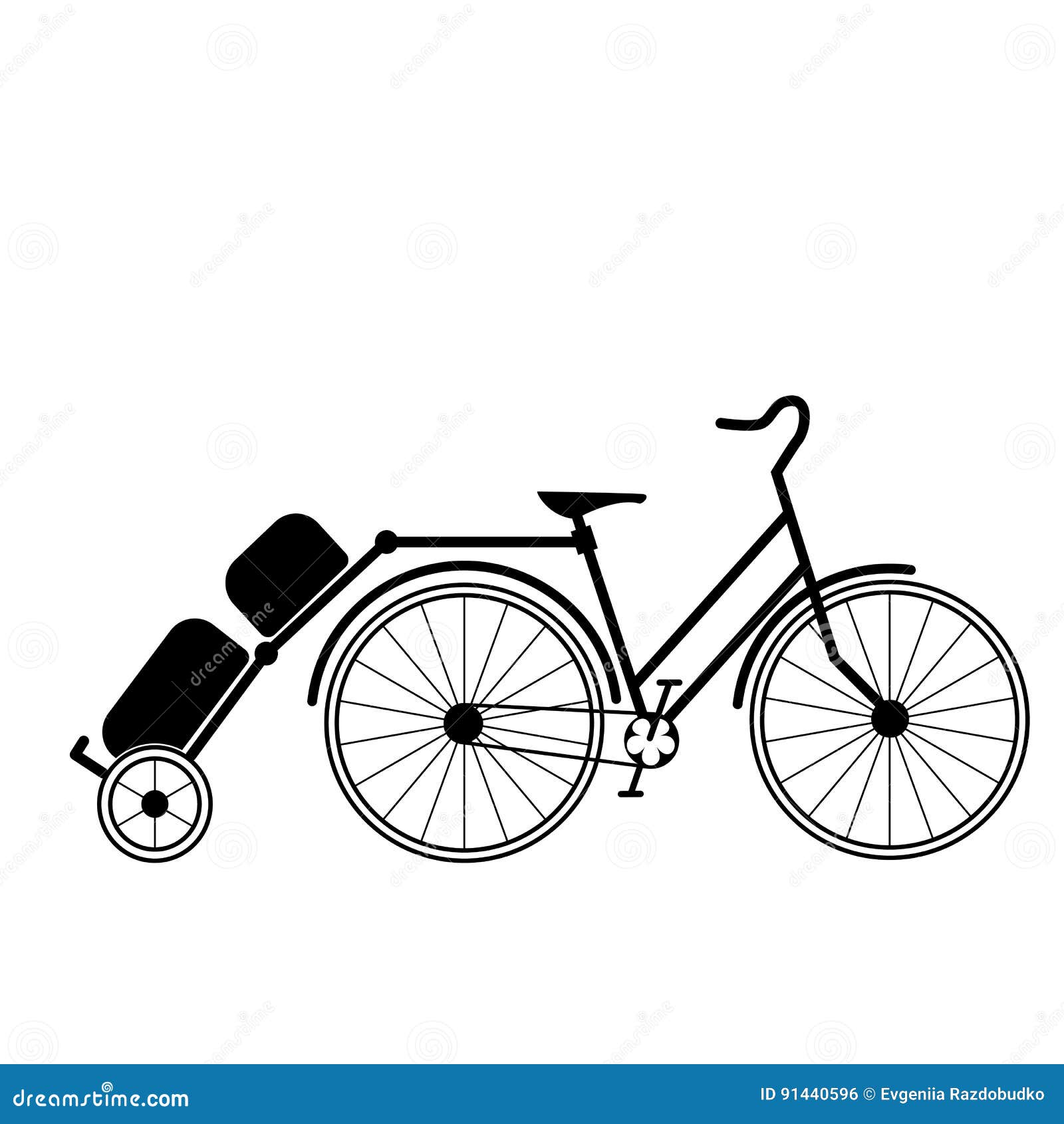 Bicycle Tandem Trolley Tent Accessories Stock Vector - Illustration of lifestyle: 91440596