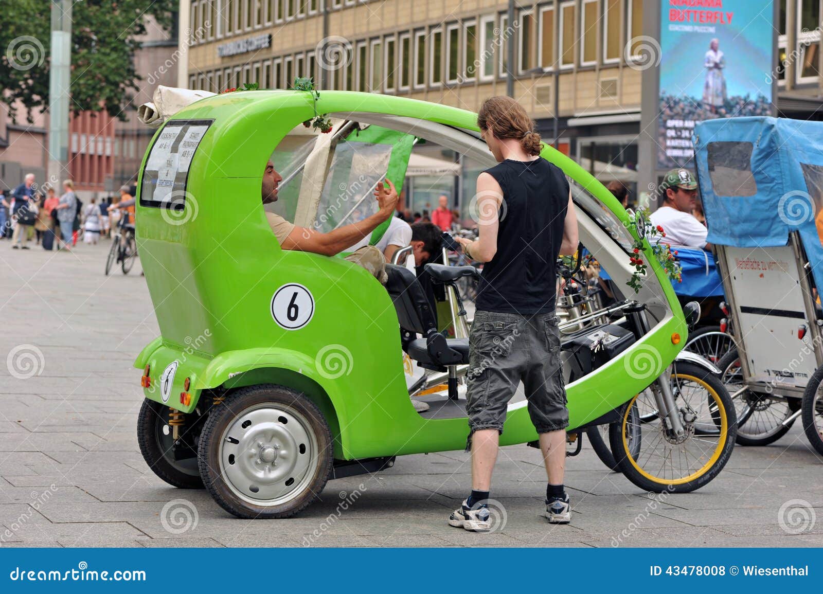 Bicycle taxi in Cologne editorial stock photo. Image of mobility 43478008