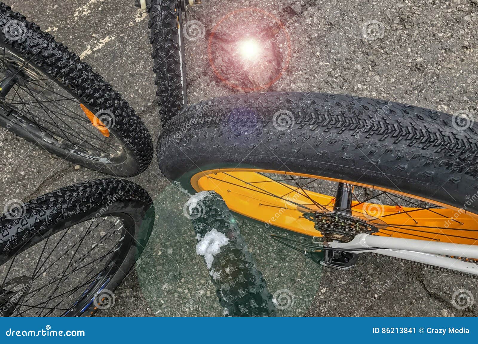 Bicycle tires & wheels stock image. Image of thin 86213841