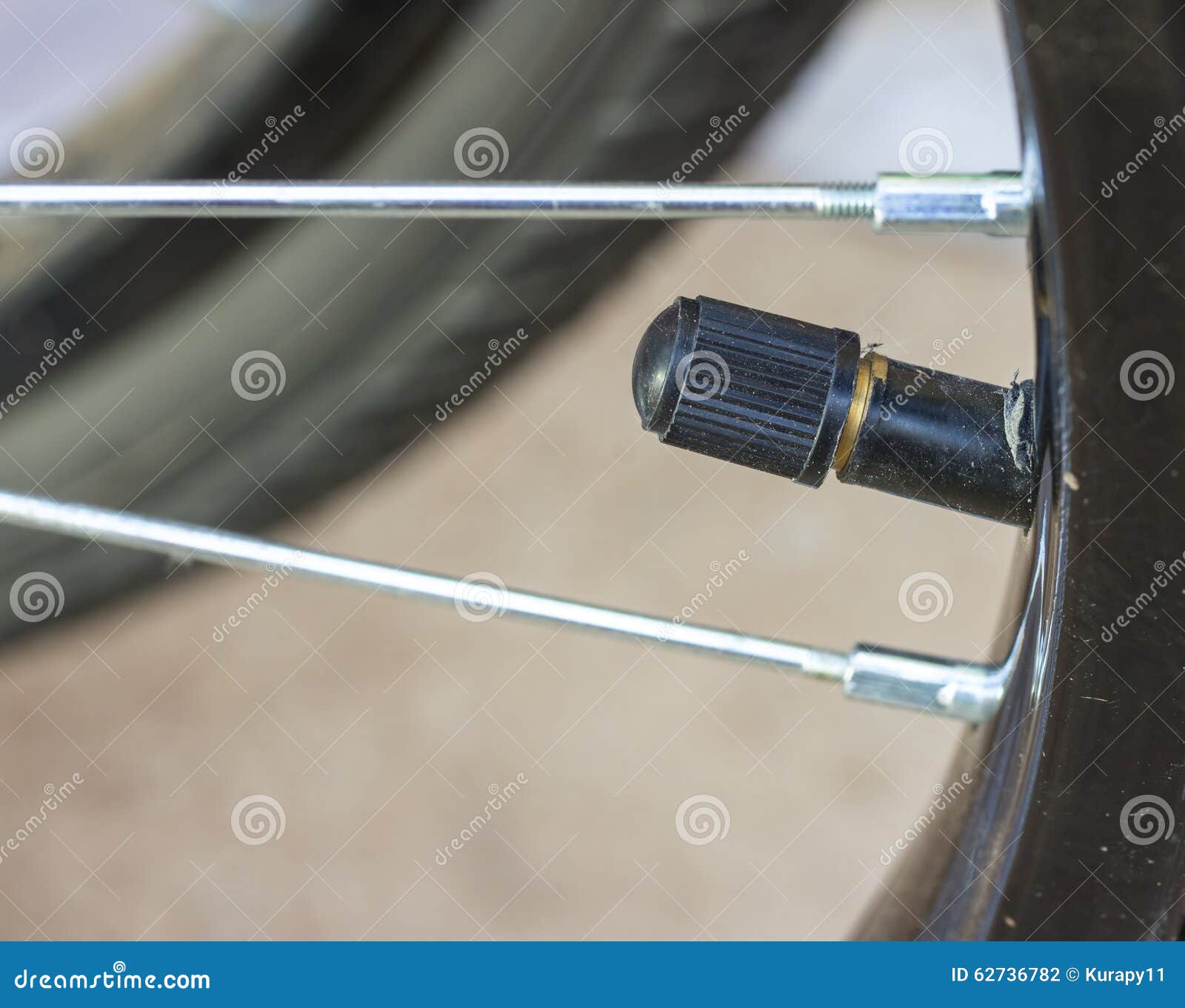Bicycle tyre valve stock photo. Image of macro, bike 62736782