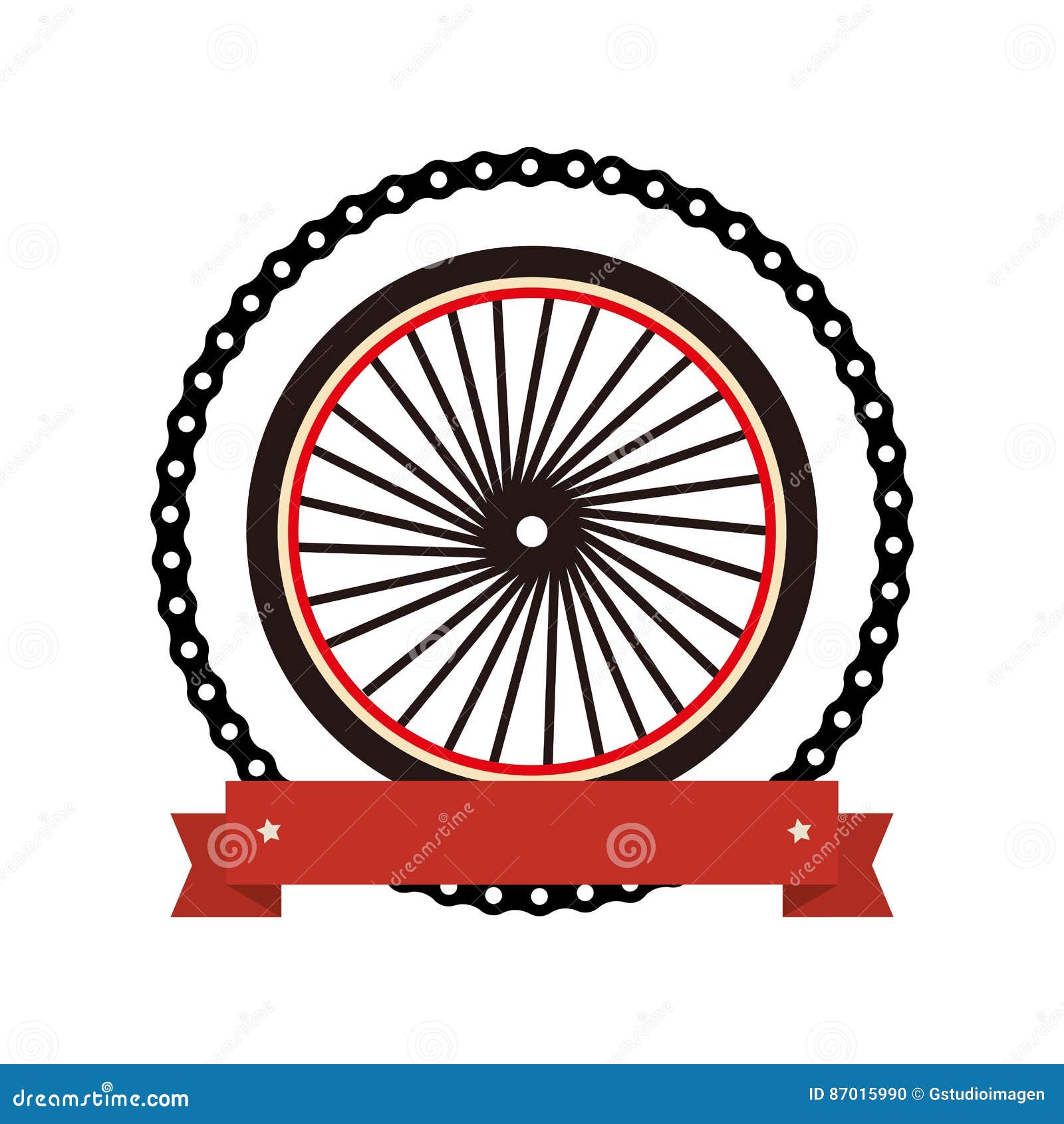 Bicycle wheel emblem icon stock vector. Illustration of fixed 87015990